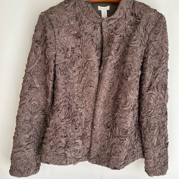Chico’s ~Rose Sequin Jacket in Texas Taupe - Picture 7 of 9